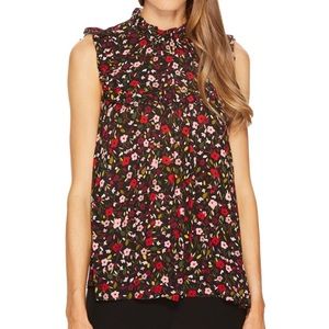 Kate Spade Boho Floral Ruffle Yoke Top Size Small